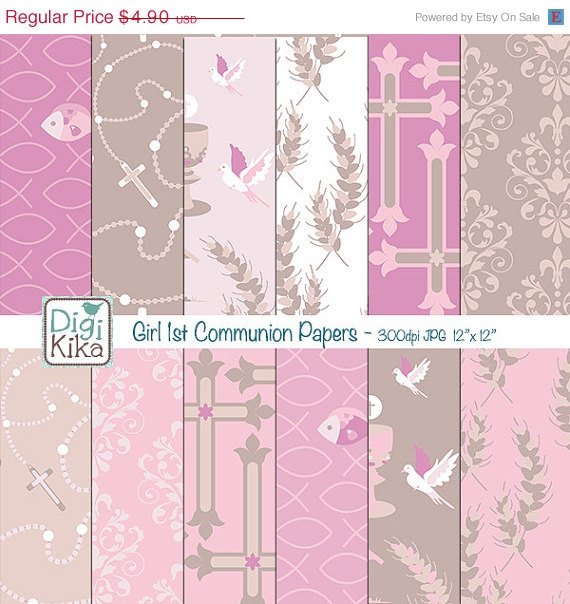 Girl First Communion Seamless Papers-Tileable Pattern-website paper