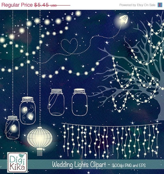 Wedding Lights Clip Art-Vector String LightsFirefly ClipartWedding Party Lights EPS