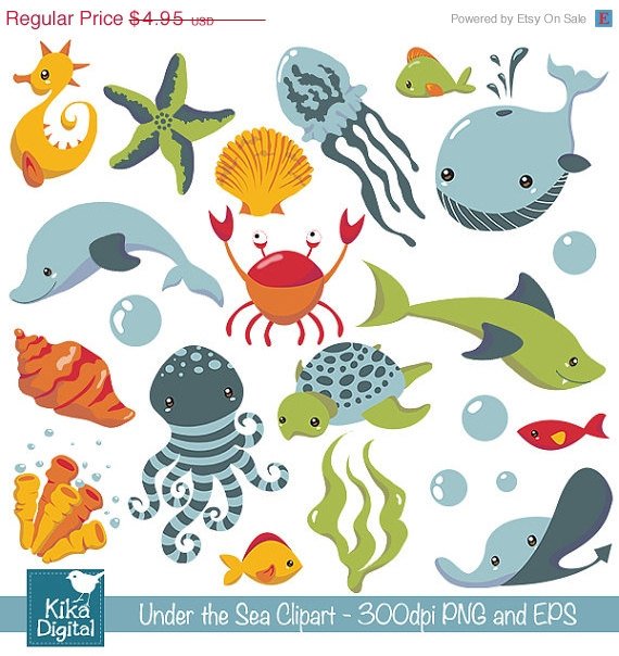 Under the Sea clipartcute sea animalssea clip artscrapbook Img.