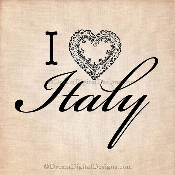 I Love Italy Digital , Typography, Printable Image, Digital Graphics