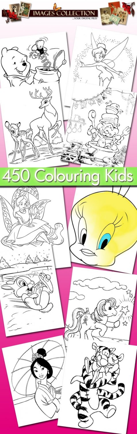 Gif files printable, 450 Kids Pictures For Colouring -Part.2- , cards, Painting
