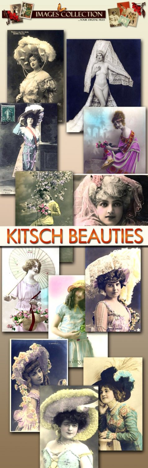 Digital images Jpeg 134 Beauties vintage print