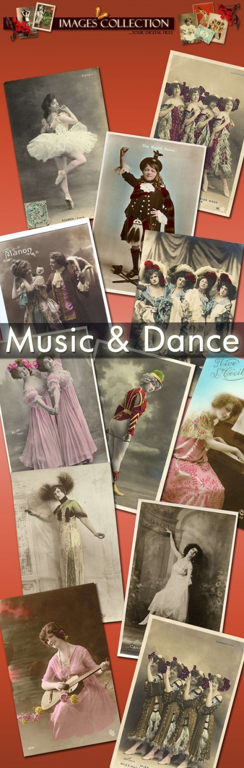 Digital images collection Music , Dance 95 vintage print