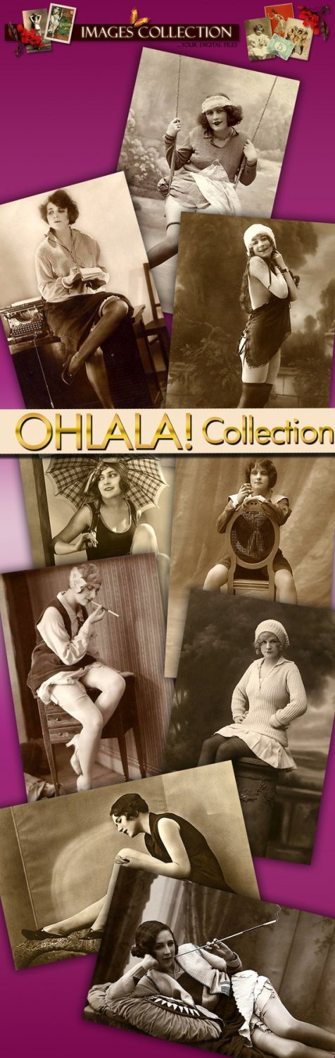 digital images collection, Ohlala vintage print