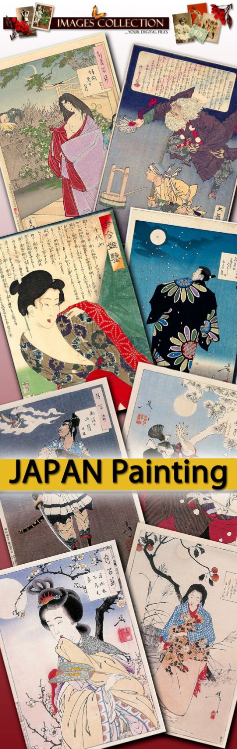 Yoshitoshi Tsukioka illustration - japan oriental east painting geisha samurai