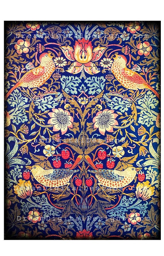 Bird Vintage Wallpaper Printable Image 5x7 inches Digital Background