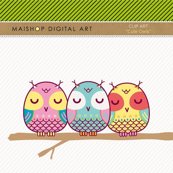 Clip Art Owls - Digital Collage Sheet Owls