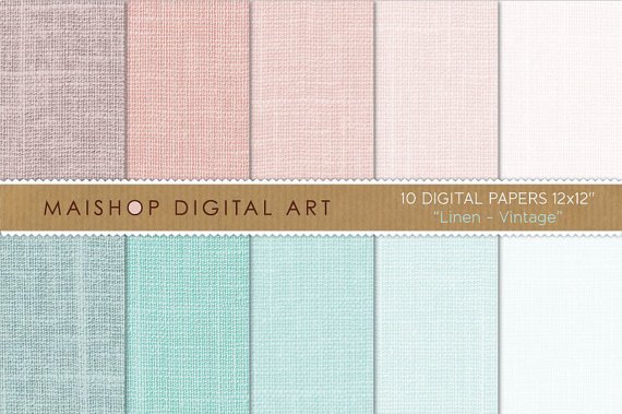 Digital Paper Linen - vintage print