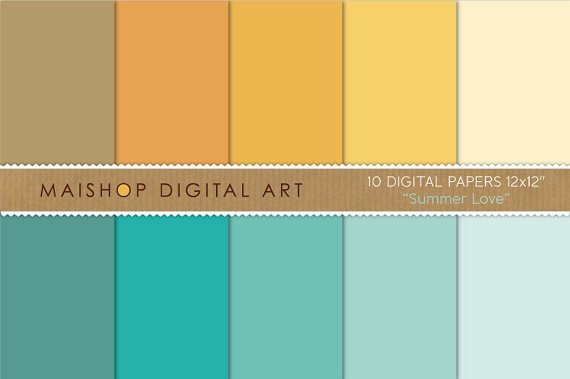 Solid Color Digital Paper - Summer Love