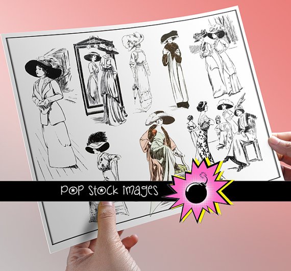 Fashion Illustrations PNG Image Collection - vintage print
