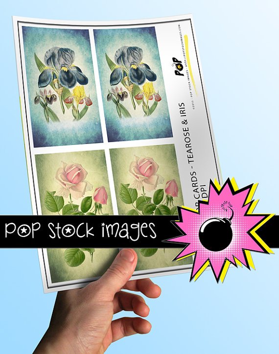 Watercolor Flowers print Journal Tags