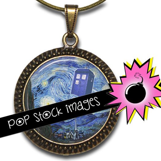 1-Inch Rounds DOCTOR WHO Starry Night Collage Sheet-For PendantsMagnets