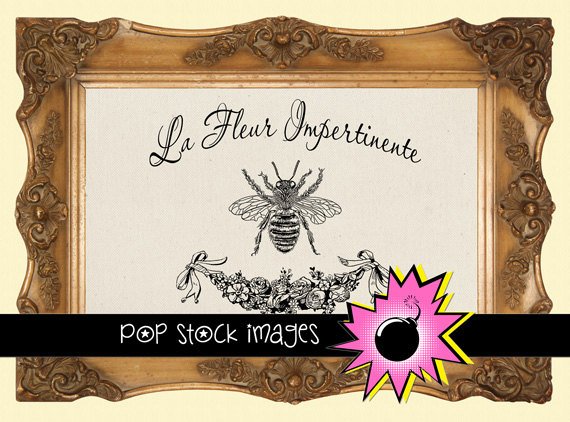 FRENCH BEE Digital Image Transfer-Digital Graphic Image for Transfers-French Boutique Transfer-