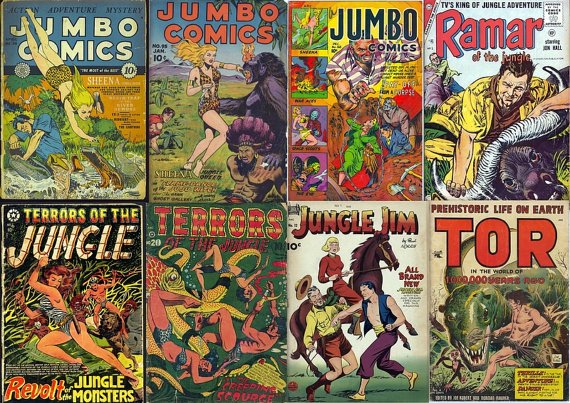 DVD Gold Age JUNGLE ADVENTURES Comics (Vol 3) Fiction House Jumbo Sheena St John