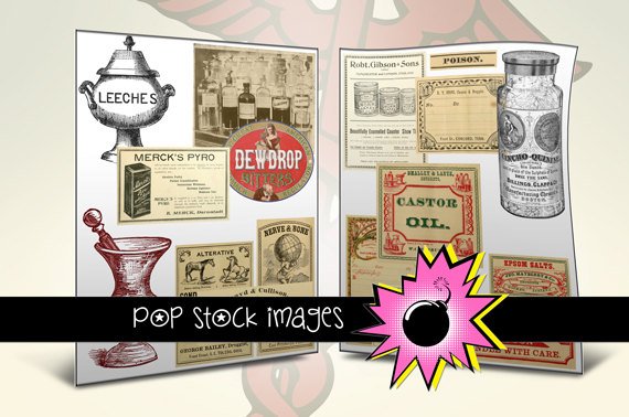 APOTHECARY Labels - vintage print