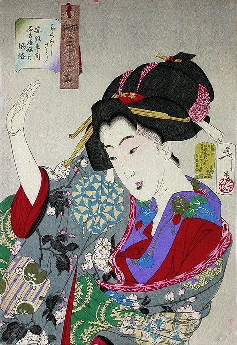 CD 590 Woodblock Art GEISHA WOMEN Animal Nature Ukiyo-e Japanese Print Images