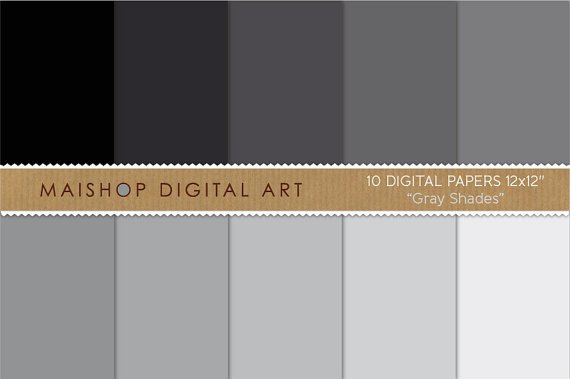 Solid Color Digital Paper - Gray Shades
