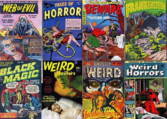 DVD Gold Age Comics WEIRD HORRORS Mystery Haunted Beware Evil Eerie Prize Frankenstein