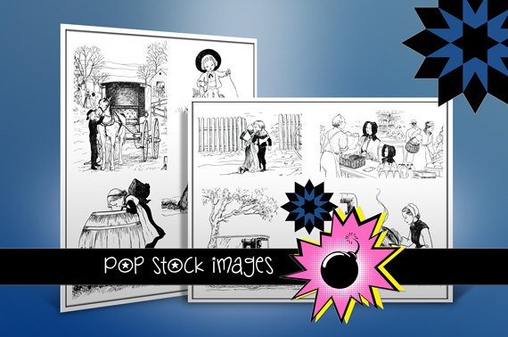Amish-Amish Digital Img.-50 Digital Img. Featuring Amish Daily Life-Amish Crafting Clip Art