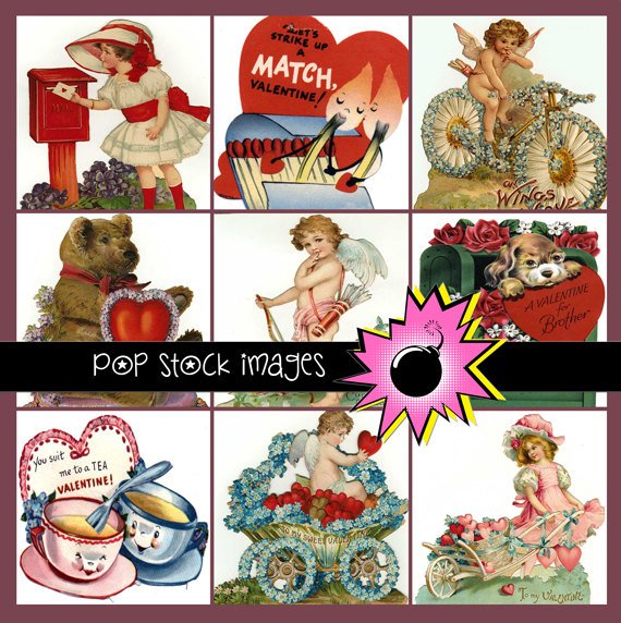 Vintage Diecut Valentine Img.-100 Fancy Diecut Valentines-