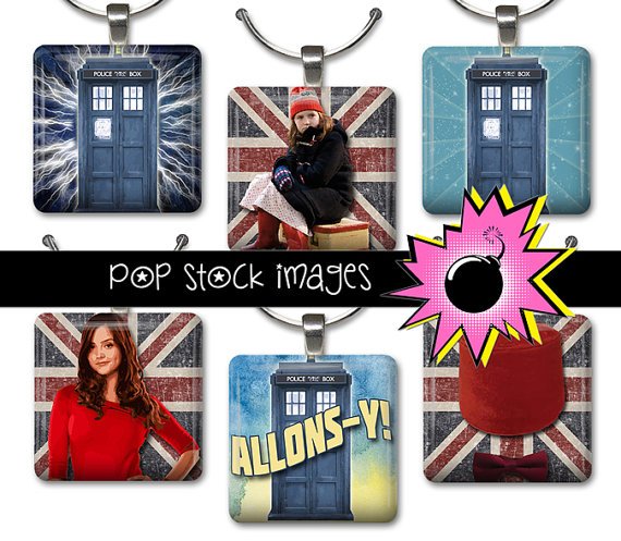 1 Inch Squares DOCTOR WHO Collage Sheet-print for PendantsMagnets & Wine Charms