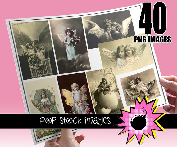 Victorian Antique Photographs of Children - Fairy Kids , Flowers - 40