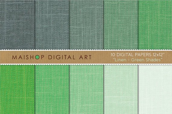 Digital Paper Linen-Grn Shades-Linen Texture Backgrounds for KeepsakeDIY CraftsScrapbook