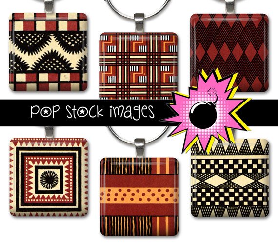 1 Inch Squares TRIBAL DESIGNS Collage Sheet-print for PendantsMagnets & Wine Charms-TRIBAL
