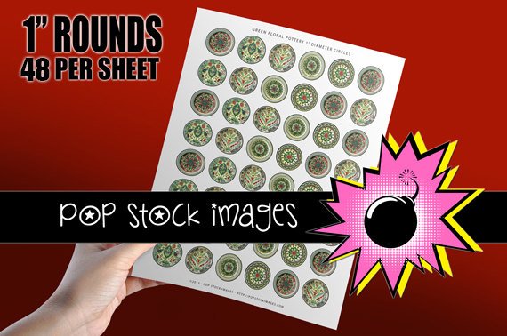 1 Inch Circles Collage Sheet-print Round Img. for PendantsMagnets Stickers