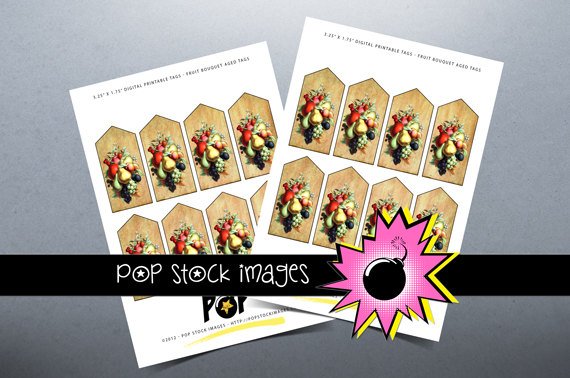 Fruit Bouquet Aged Digital Printable Tags Print Your Own Tags F Fruits