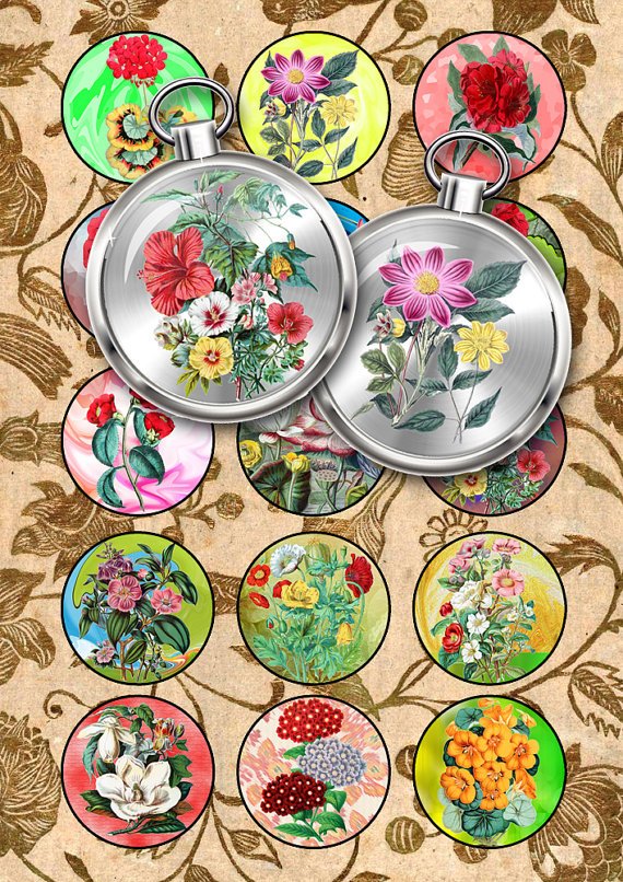 Collage FLOWERS-05-c vintage print