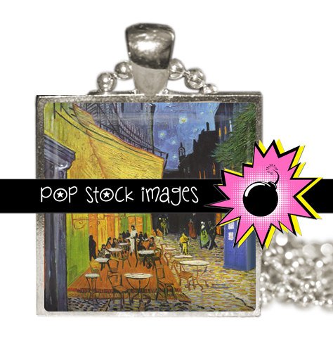 1 Inch Squares DOCTOR WHO Van Gogh Cafe Collage Sheet-print for PendantsMagnets