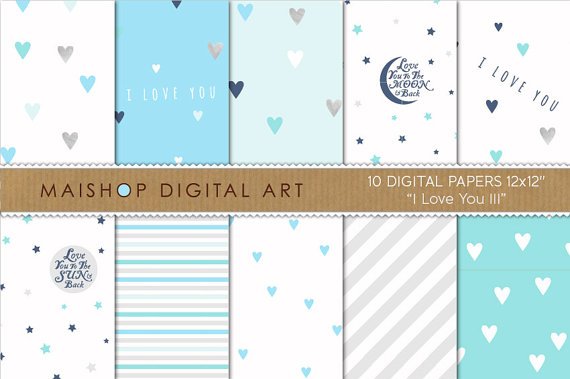 Digital Paper I Love You III