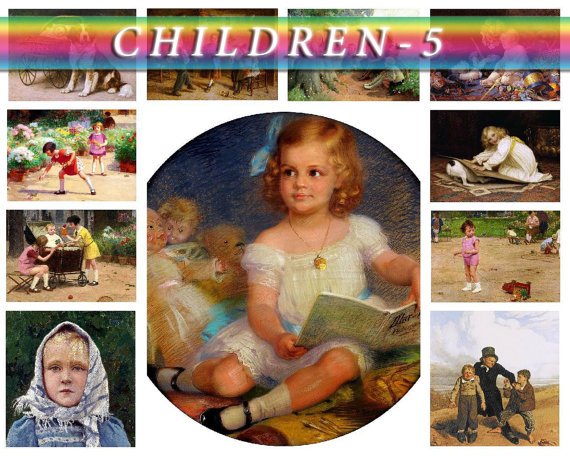 CHILDREN-5 188 vintage print