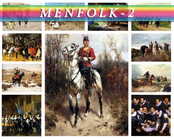 MENFOLK WARRIORS-2 160 vintage print