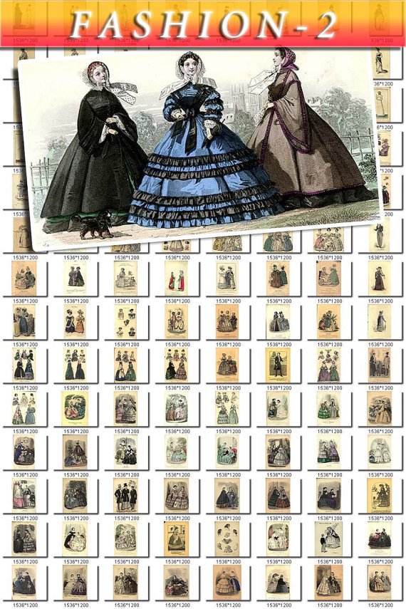 FASHION-2 SKETCHES of 550 vintage print