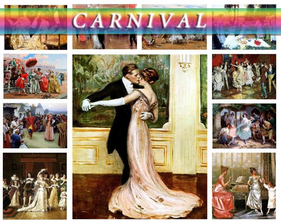 CARNIVAL DANCING on 225 vintage print