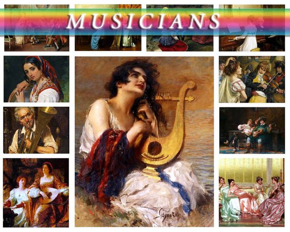 MUSICIANS on 310 vintage print