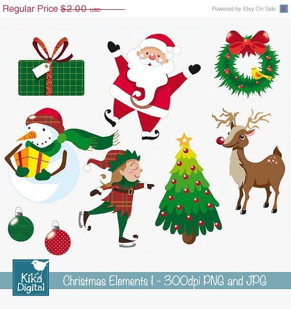 Christmas Elements set I - Digital Clipart / Scrapbook - card design