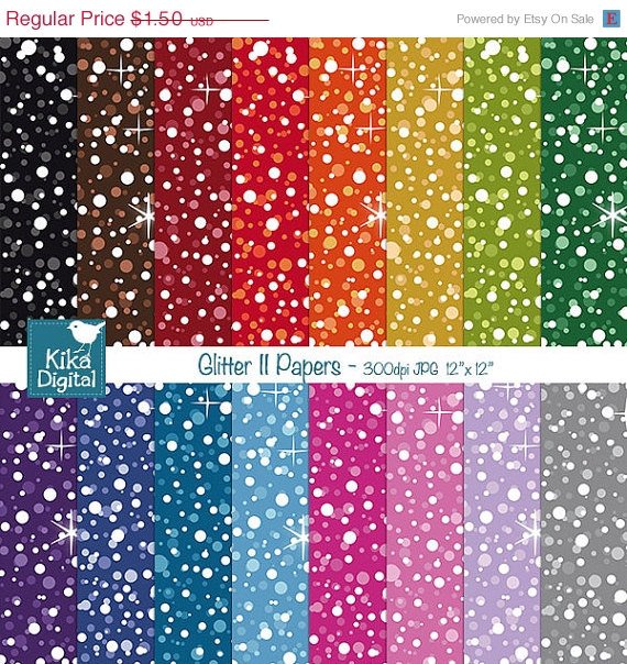 Glitter II Digital Papers-Colorful Digital Scrapbookig Papers-card