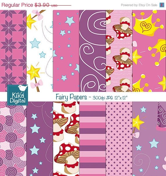 Fairy Digital PapersPrincess papersPink Girl Digital PapersFairy Tale papers