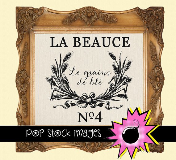 FRENCH GRAIN SACK Digital Image Transfer Digital Graphic Transfer Image