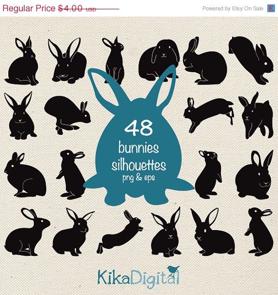 Bunnies Silhouette Clip ArtEaster Bunny vector silhouettesrabbit clip artdesignphotographEPSoa