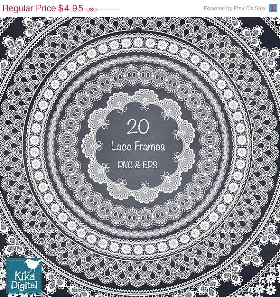 Wh Lace FramesDigital Lace Clip ArtWedding Lace BordersDigital FramesWh Lace Round Frame