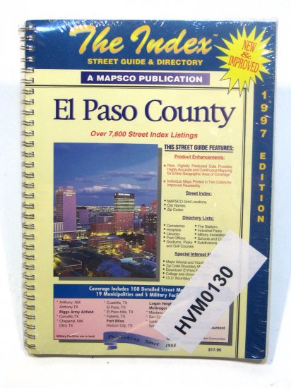 The Index Atlas El Paso County Texas 1997 mapsco