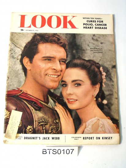 LOOK magazine 1953 Richard Burton, JFK, Jack Webb