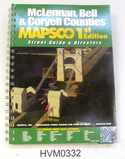 Mapsco Street Atlas McLennan Bell Coryell Texas 1st ed 2003