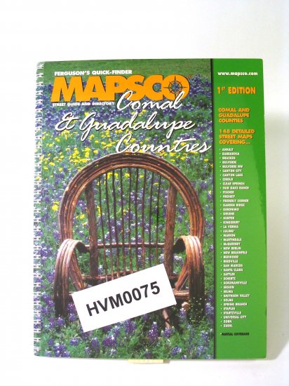 Mapsco Street Atlas Comal Guadalupe county Texas 1st ed 2001