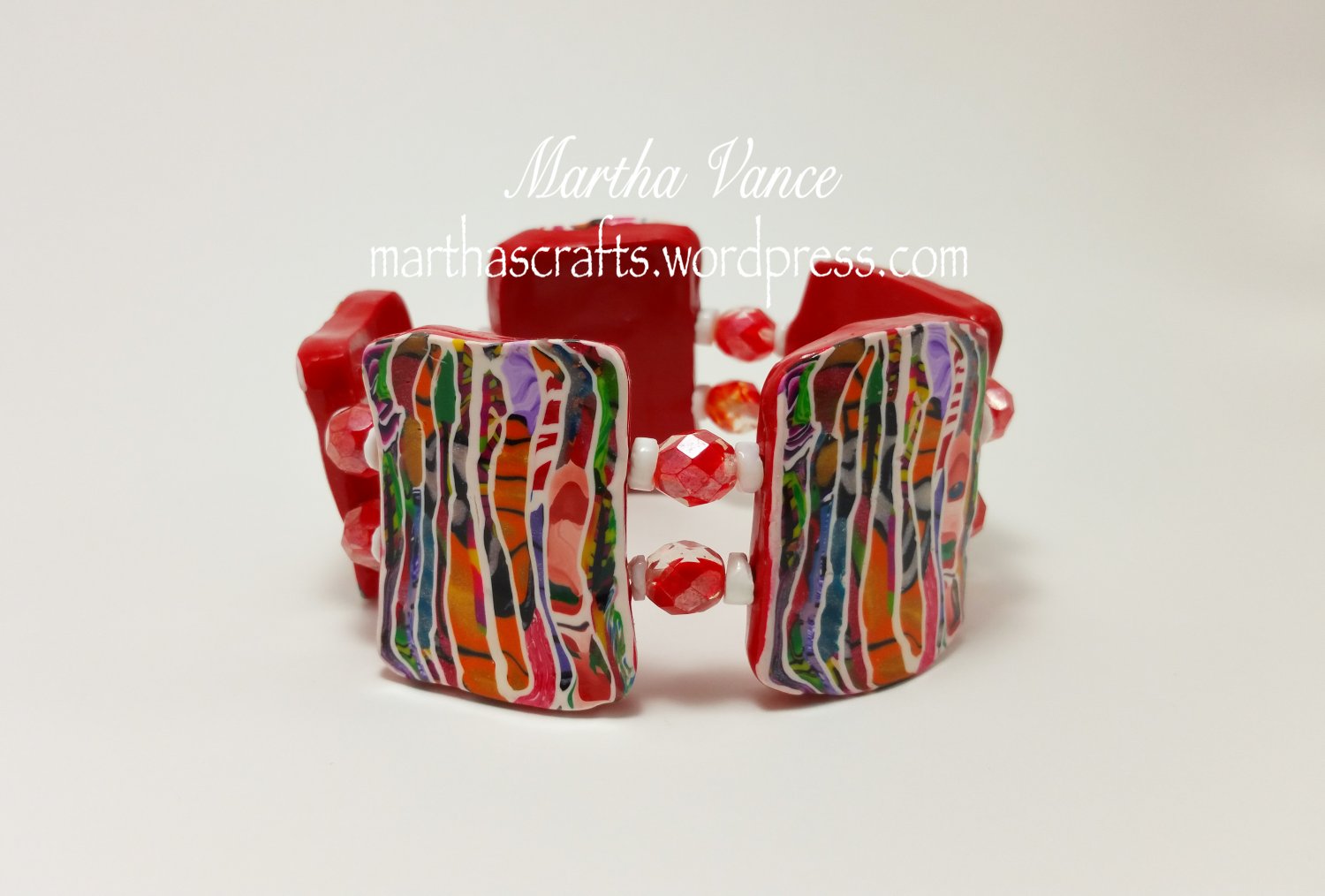 Red Stroppel tiles bracelet