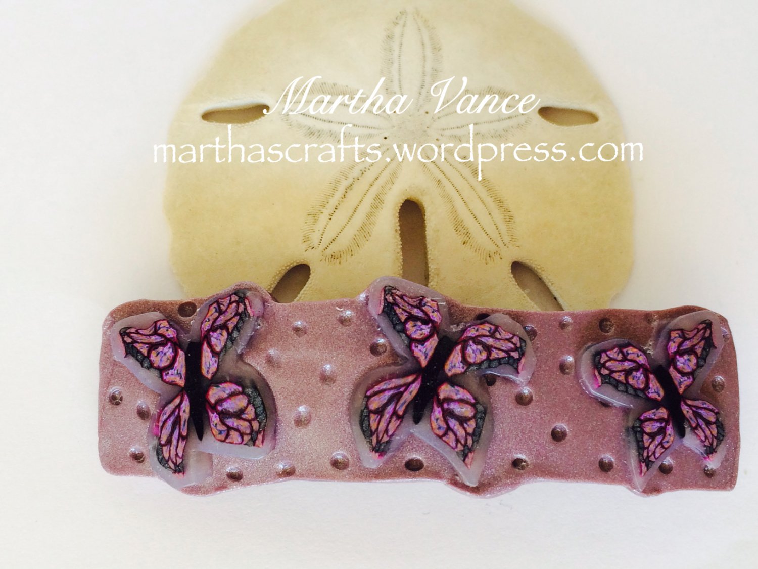 Polymer Clay Butterfly Barrette